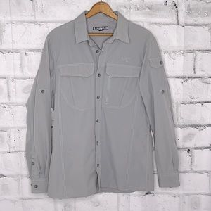 Arc’teryx Men’s Gray Long Sleeve Button Up Utility Wicking Shirt Size Large